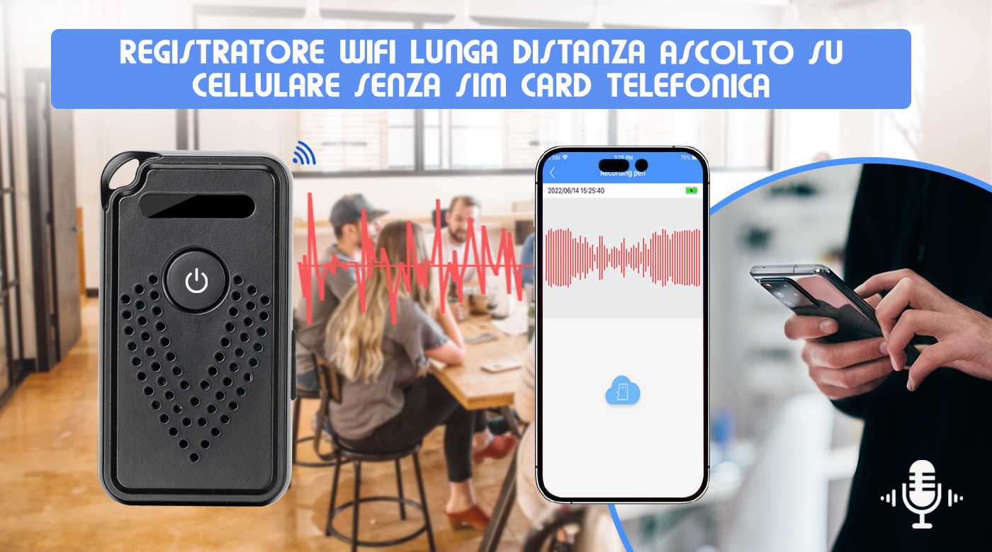 Professional Digital Voice Recorder with Wi-Fi Remote Control and Remote File Transfer to Smartphone (King Spy Guard F1)