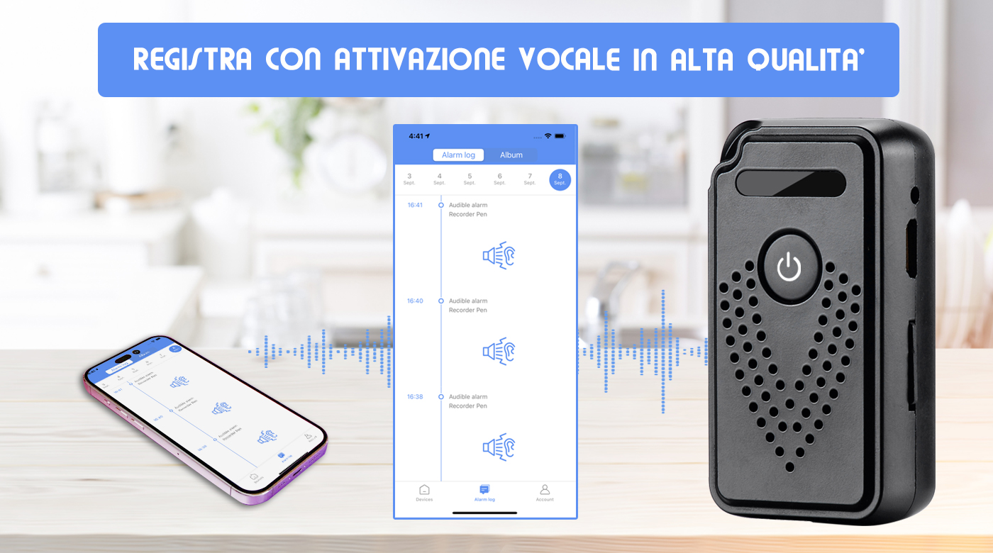 Professional Digital Voice Recorder with Wi-Fi Remote Control and Remote File Transfer to Smartphone (King Spy Guard F1)