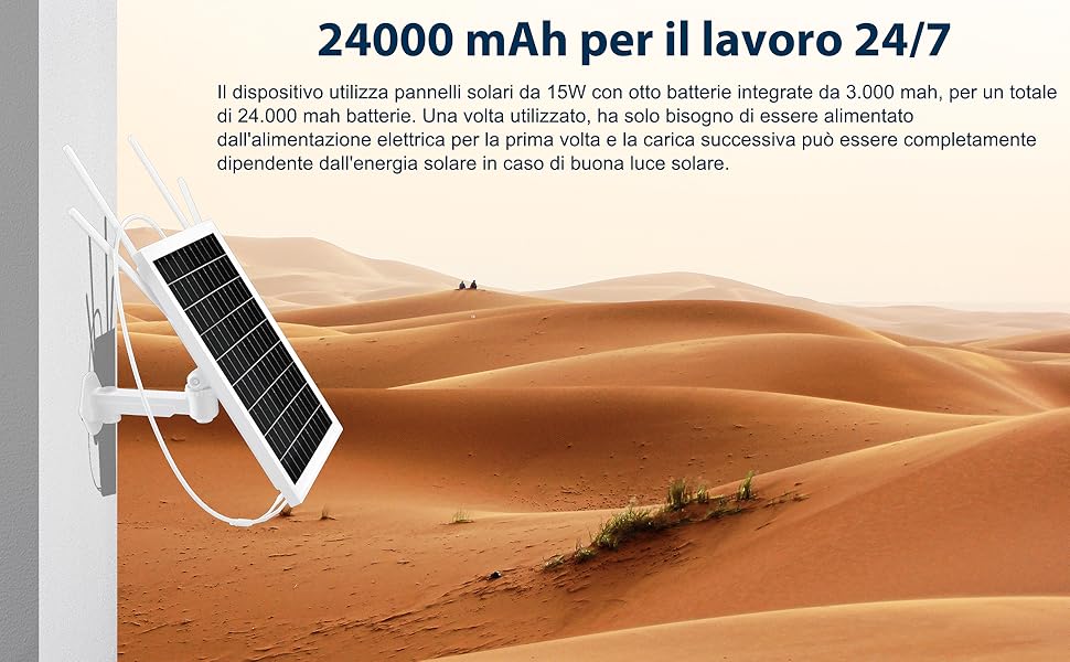 Router con pannello solare modem 4G LTE, con slot sim card - wifi 2,4ghz fino a 8 connessioni