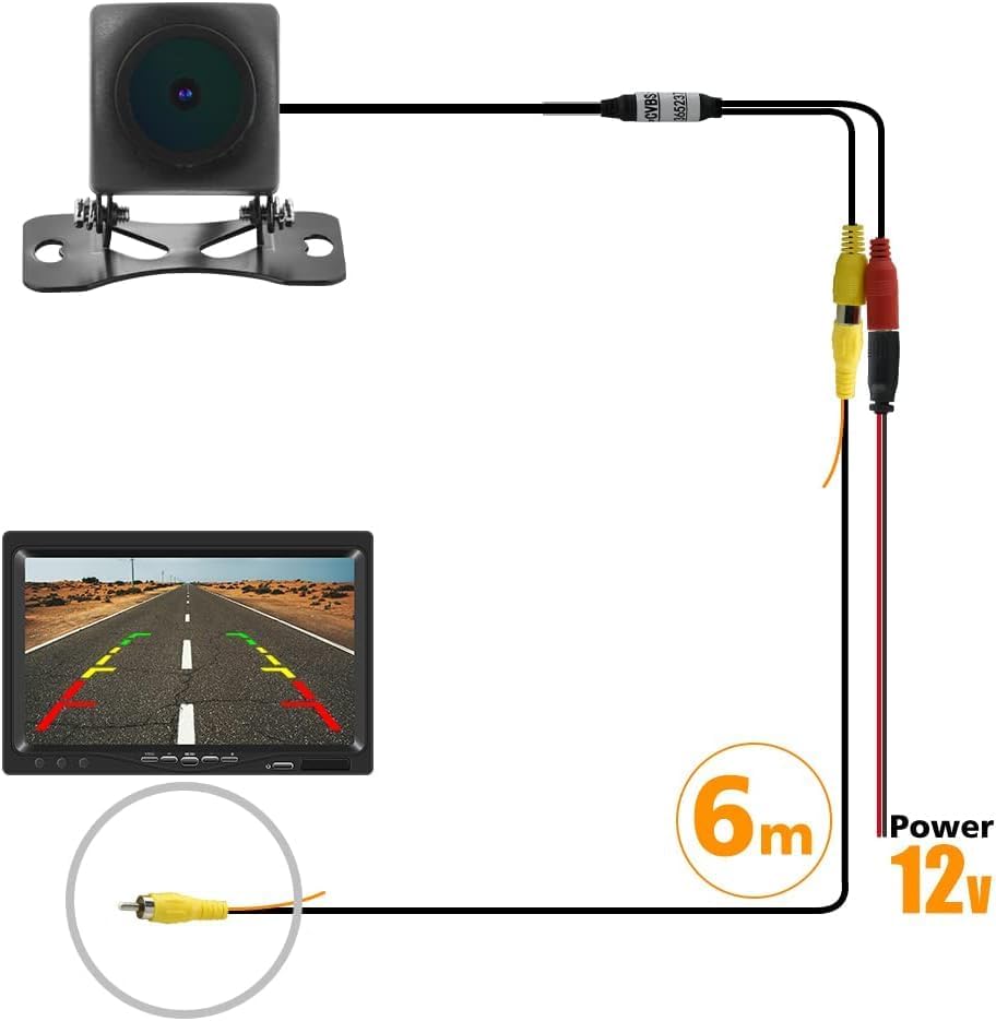 Universal Car Rear View Camera with Night Vision AHD Pixel 1280x720P 160° Wide Angle IP68 Waterproof Rear/Front Camera 12V Dual System PAL