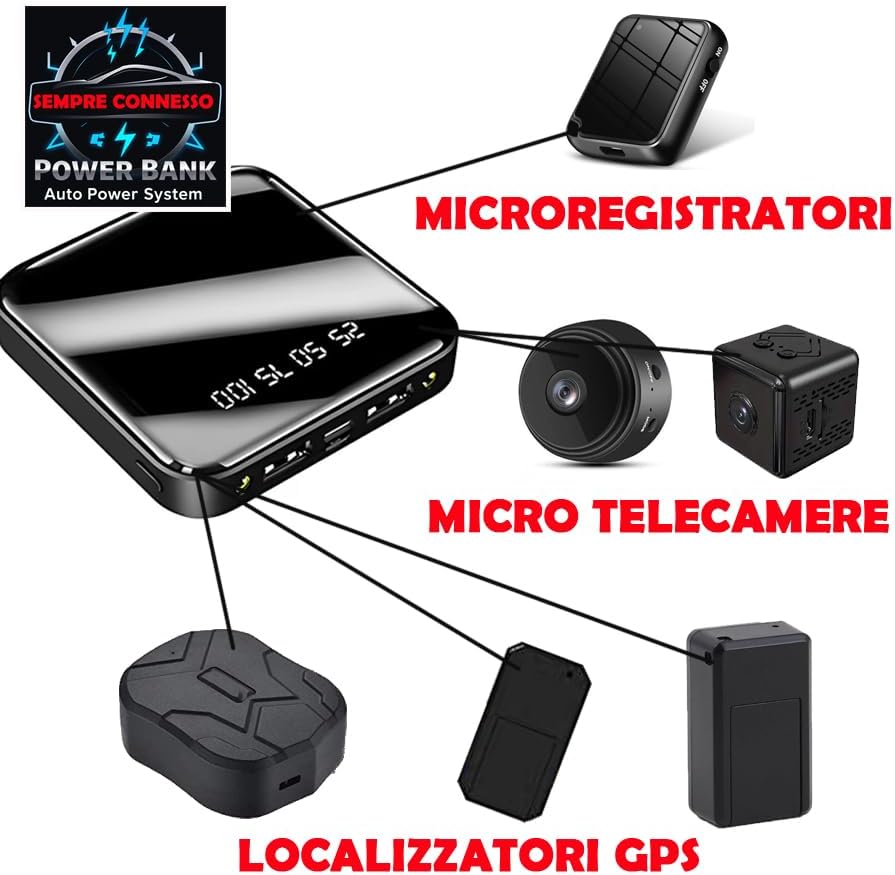 POWER BANK AUTOPOWER always connected system – Continuous automatic charging for GPS, bugs, micro cameras and long-battery devices (PBA6000)