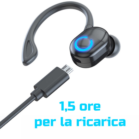 Auricolare Bluetooth In-Ear Wireless V5.2 con Microfono, Cancellazione del Rumore CVC6.0, Design Leggero e Impermeabile, Ricarica Rapida, Ideale per Sport, Lavoro e Tempo Libero (AR1B)