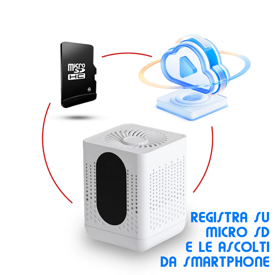 Long-Lasting WiFi Spy Audio Recorder, White Color, Compact and Portable, Modern Design, Home Office Burglar Alarm (Wifi F07)