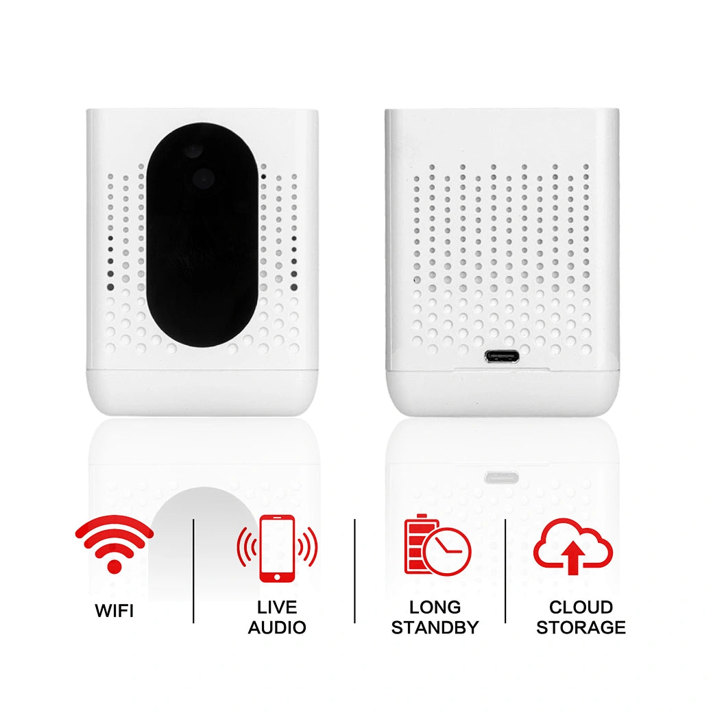 Long-Lasting WiFi Spy Audio Recorder, White Color, Compact and Portable, Modern Design, Home Office Burglar Alarm (Wifi F07)