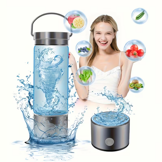 Borraccia Elettrolisi Acqua Idrogenata – Generatore H2 con Tecnologia SPE/PEM Brevettata, Alta Concentrazione 1000-1500 ppb in 3 Minuti, Batteria 1500mAh, Acqua Alcalina pH Negativo – Antiossidante per Sonno e Benessere