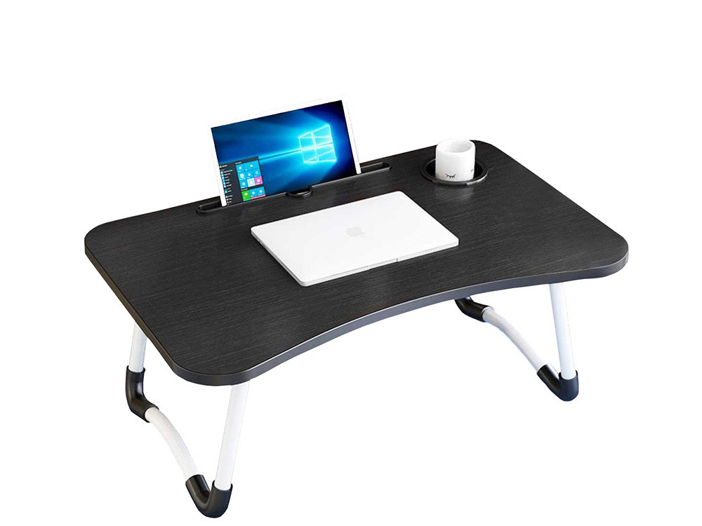 Tavolino Pieghevole per Laptop da Letto – Supporto per PC con Porta Cellulare, Tablet e Tazza, Piedini Antiscivolo, Dimensioni 60x40x28cm, Peso 2kg – Ideale per Letto, Divano e Pavimento
