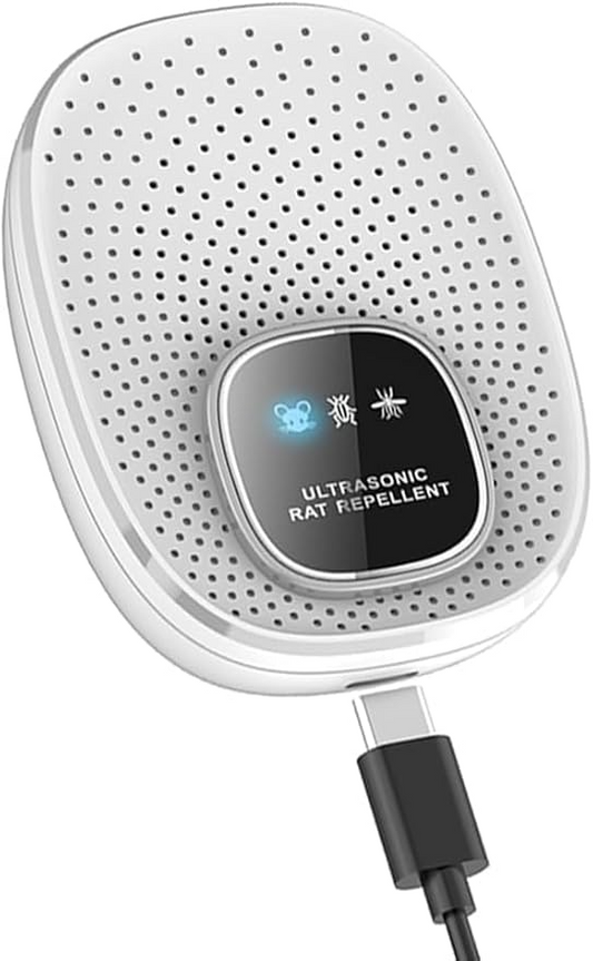 Repellente Ultrasonico Topi Scarafaggi e Zanzare – Dispositivo Antiparassitario Elettrico a Onde Variabili, Sicuro per Bambini e Animali, Copertura 500 mq per Casa e Ufficio, Ecologico (Bianco)