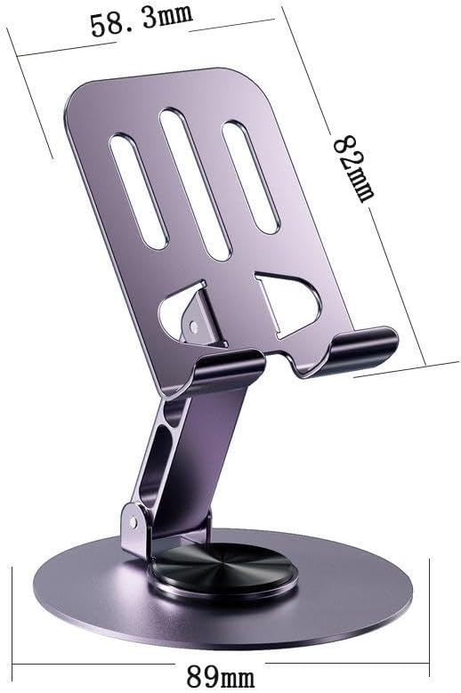 Supporto per Telefono e Tablet da Tavolo in Metallo – Base Girevole a 360°, Universale Regolabile per Smartphone e iPad, Struttura Robusta