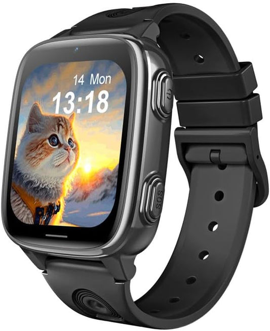 Orologio per Bambini con Pulsante SOS, Videochiamata HD, Modalità Scuola, Posizionamento LBS+WIFI, Schermo da 1,83 pollici, Smartwatch 4G
