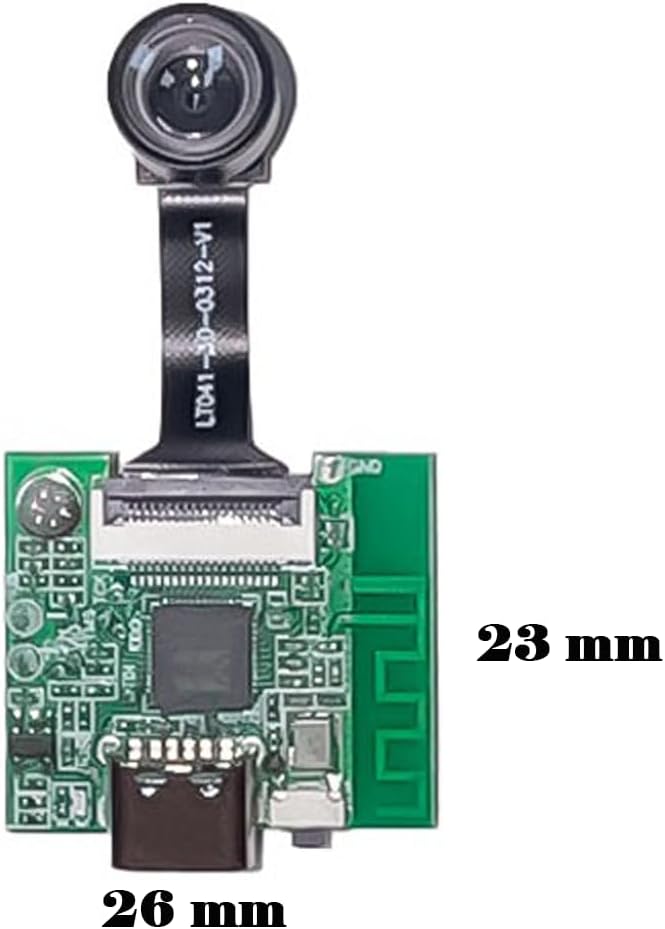 Telecamera wifi mini modulo 5 volt 26x23mm gestione tramite APP registrazione video 480p su micro SD
