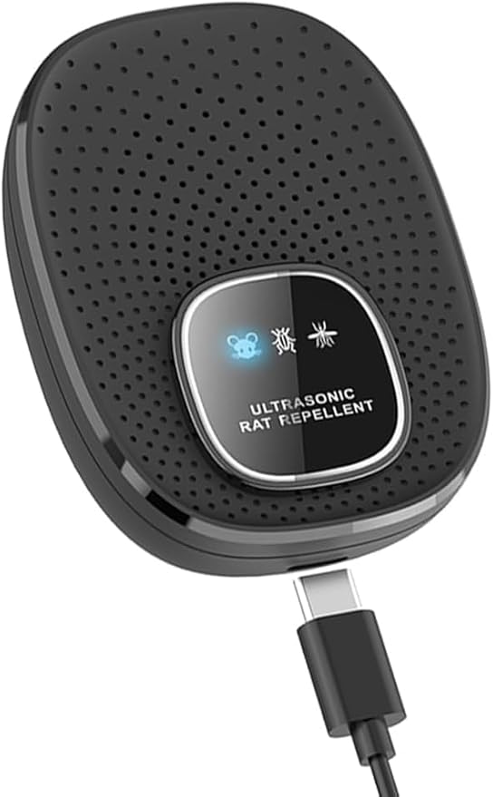 Repellente Ultrasonico Topi Scarafaggi e Zanzare – Dispositivo Antiparassitario Elettrico a Onde Variabili, Sicuro per Bambini e Animali, Copertura 500 mq per Casa e Ufficio, Ecologico (Nero)