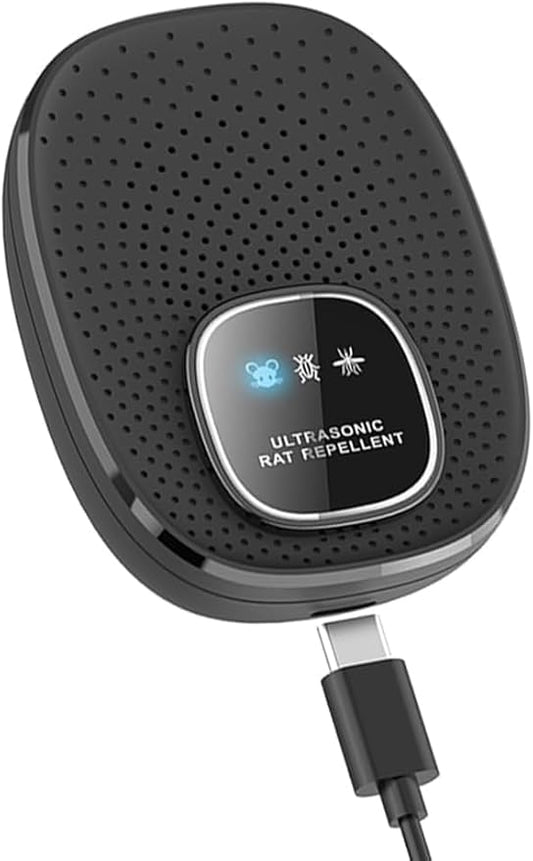 Repellente Ultrasonico Topi Scarafaggi e Zanzare – Dispositivo Antiparassitario Elettrico a Onde Variabili, Sicuro per Bambini e Animali, Copertura 500 mq per Casa e Ufficio, Ecologico (Nero)