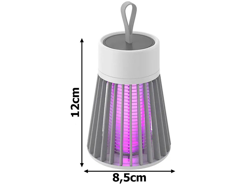 Trappola Elettrica a LED UV per Insetti Volanti – Zanzariera Elettrica Silenziosa 3W con Contenitore, Ricarica USB, Design Moderno Sospendibile – Per Ambienti Interni ed Esterni