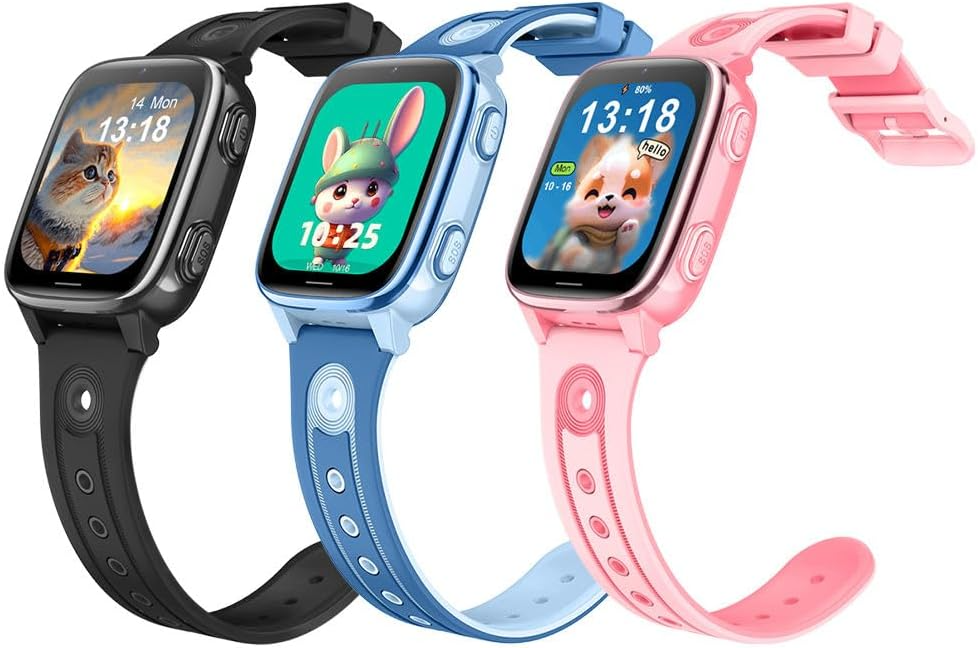 Orologio per Bambini con Pulsante SOS, Videochiamata HD, Modalità Scuola, Posizionamento LBS+WIFI, Schermo da 1,83 pollici, Smartwatch 4G (Copia)