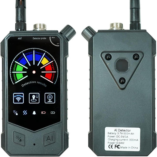 (F009)Rilevatore Microspie SpyTerminator AI Scansione fino a 8.6 GHz per Microspie GSM/5G, Telecamere wifi & localizzatori GPS Display Digitale, 8h Autonomia