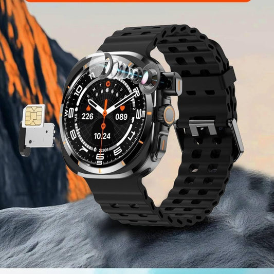 Smartwatch Android 4G con GPS e Fotocamera Telescopica – Orologio con Slot SIM, WiFi, Bluetooth, Ricarica Wireless, Impermeabile – Chiamate, Sport, Salute – Compatibile iOS e Android (Nero)