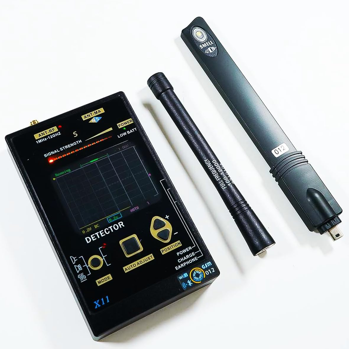 (X11) Rilevatore Professionale RF 100MHz-12GHz con Analizzatore di Spettro – Dispositivo per Tutela Privacy per Microspie, Telecamere Nascoste, Tracker GPS, Campi Elettromagnetici