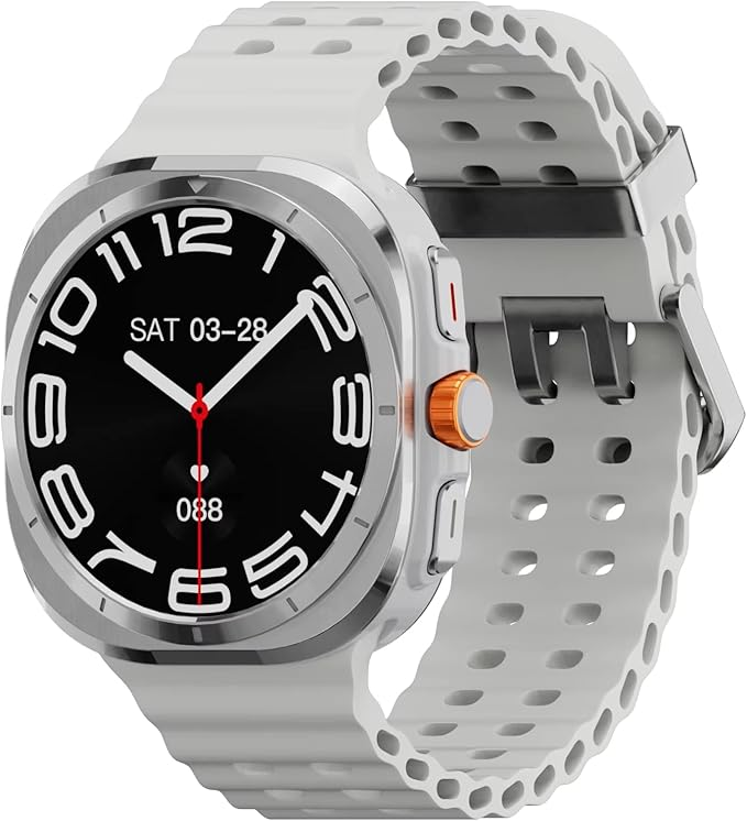 Smartwatch con Chiamata Bluetooth – Orologio Intelligente Full Touch Fitness Tracker con Display IPS 1.43 Pollici, Batteria 10 Giorni, Monitoraggio Frequenza Cardiaca e Sonno BIANCO