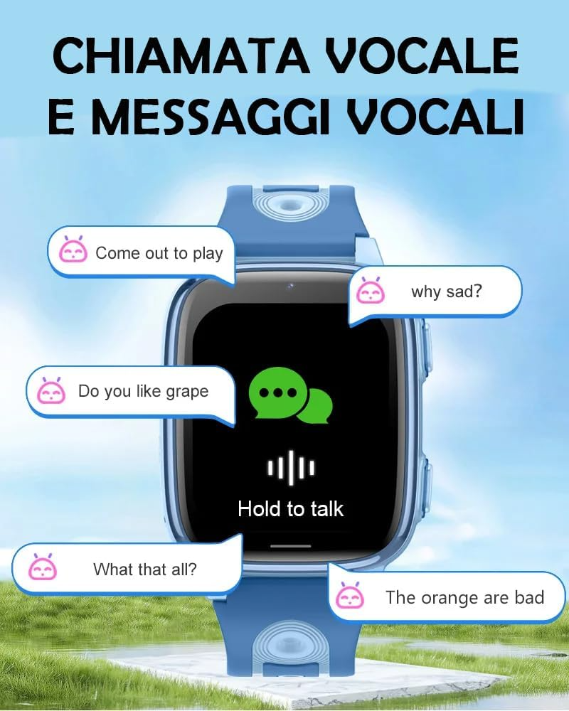 Orologio per Bambini con Pulsante SOS, Videochiamata HD, Modalità Scuola, Posizionamento LBS+WIFI, Schermo da 1,83 pollici, Smartwatch 4G (Copia)