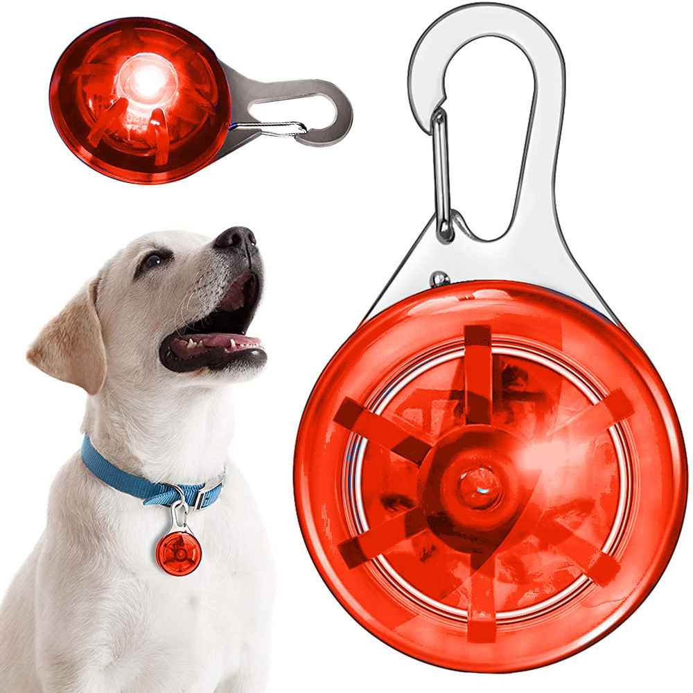 Ciondolo Lampeggiante per Cani e Gatti – Lampada LED per Collare con 3 Modalità (Fissa, Lampeggiante Lenta e Veloce), Visibilità 200m Per Passeggiate Notturne e Sicurezza