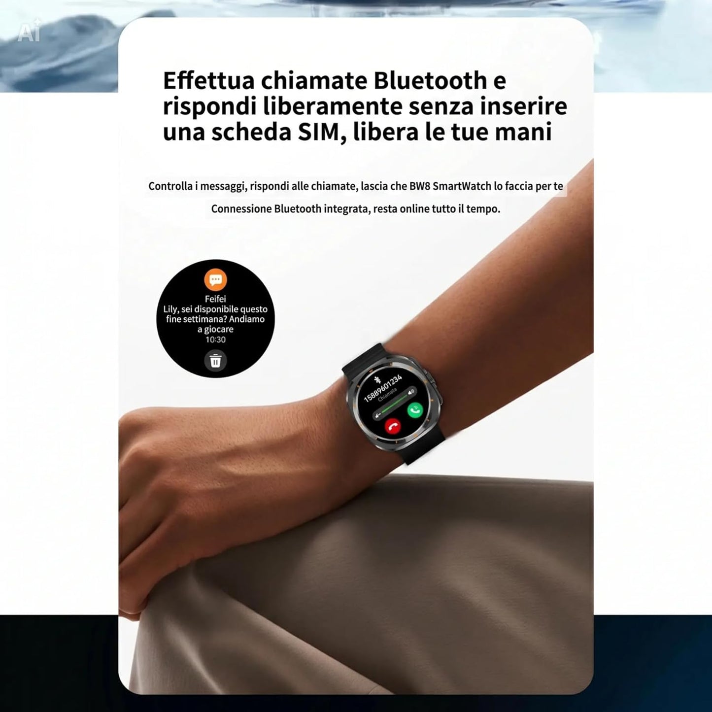Smartwatch Android 4G con GPS e Fotocamera Telescopica – Orologio con Slot SIM, WiFi, Bluetooth, Ricarica Wireless, Impermeabile – Chiamate, Sport, Salute – Compatibile iOS e Android (Nero)