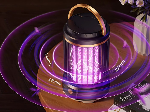 Scaccia Zanzare e Insetti Portatile UV LED – Lampada Antizanzare Ricaricabile con 2 Modalità, Griglia di Protezione, Autonomia 2 Ore – Sicuro e Facile da Usare per Esterni e Interni