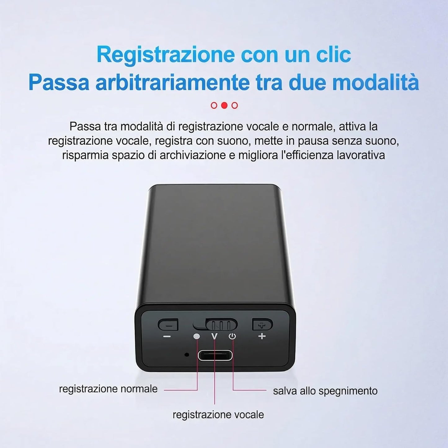 King Spy Voice F65VA – Registratore Vocale Spy 37 Giorni di Batteria Digitale Professionale con Attivazione Vocale VOX e cancellazione del Rumore piccolo dotato di microfono molto sensibile