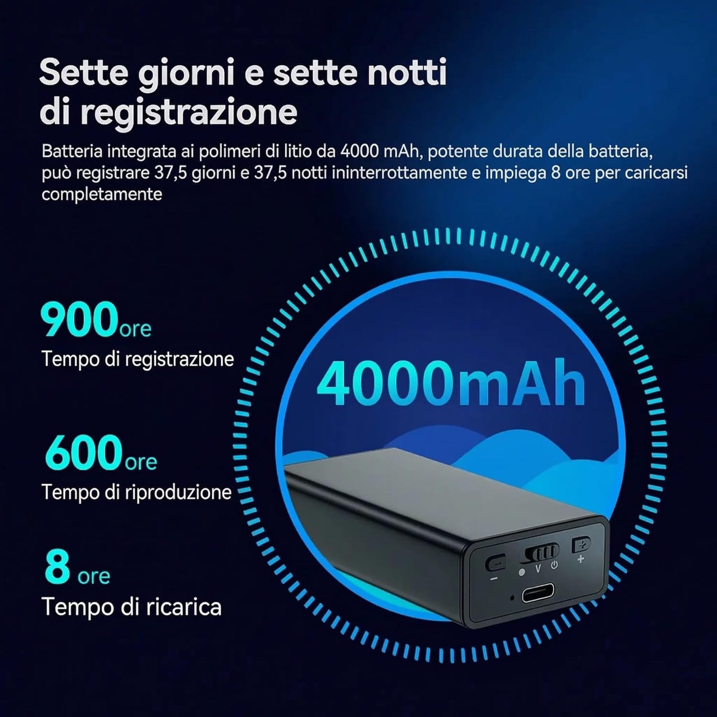 King Spy Voice F65VA – Registratore Vocale Spy 37 Giorni di Batteria Digitale Professionale con Attivazione Vocale VOX e cancellazione del Rumore piccolo dotato di microfono molto sensibile