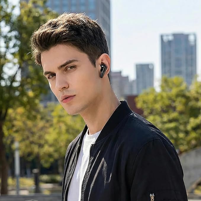 Cuffie Bluetooth con Display a Schermo BIANCO – Auricolari Wireless con Cancellazione Attiva del Rumore, Notifiche in Tempo Reale, 50h di Autonomia, Traduzione 24 Lingue, Impermeabili