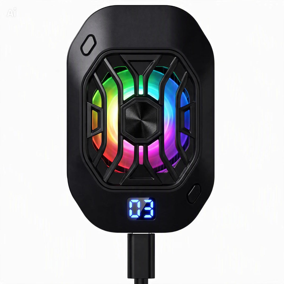 Ventola raffreddamento telefono cellulare con Cella di Peltier - Display Digitale – 3 Velocità per Gaming, Clip Universale e Sistema Magnetico – Per iOS e Android