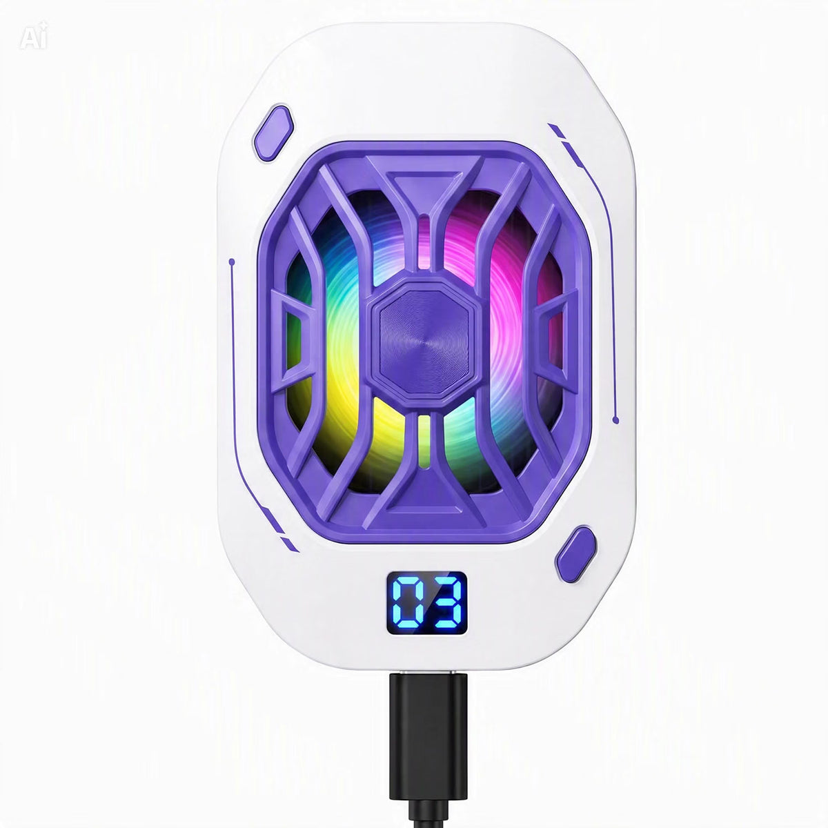 Ventola raffreddamento telefono cellulare con Cella di Peltier - Display Digitale – 3 Velocità per Gaming, Clip Universale e Sistema Magnetico – Per iOS e Android