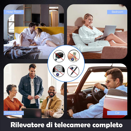 (BX)NUOVA GENERAZIONE Rilevatore Telecamere 2-in-1 • Laser a Infrarossi & Filtro Polarizzato • Scansione Precisa per Micro Spy, WiFi, Pinhole • Batteria Ricaricabile • Portatile e Facile da Usare
