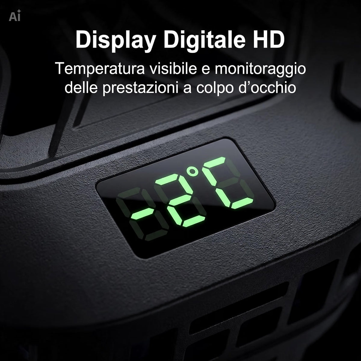 Ventola raffreddamento telefono cellulare con Cella di Peltier - Display Digitale – 3 Velocità per Gaming, Clip Universale e Sistema Magnetico – Per iOS e Android