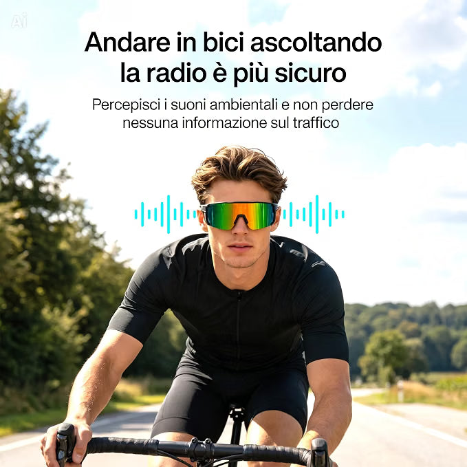 Occhiali da Sole Sportivi con Cuffie Bluetooth e Lenti Fotocromatiche – Impermeabili IP68, Ricarica Magnetica, Controllo Touch, Radio – Ideali per Bici, Corsa, Sci e Sport sulla Neve