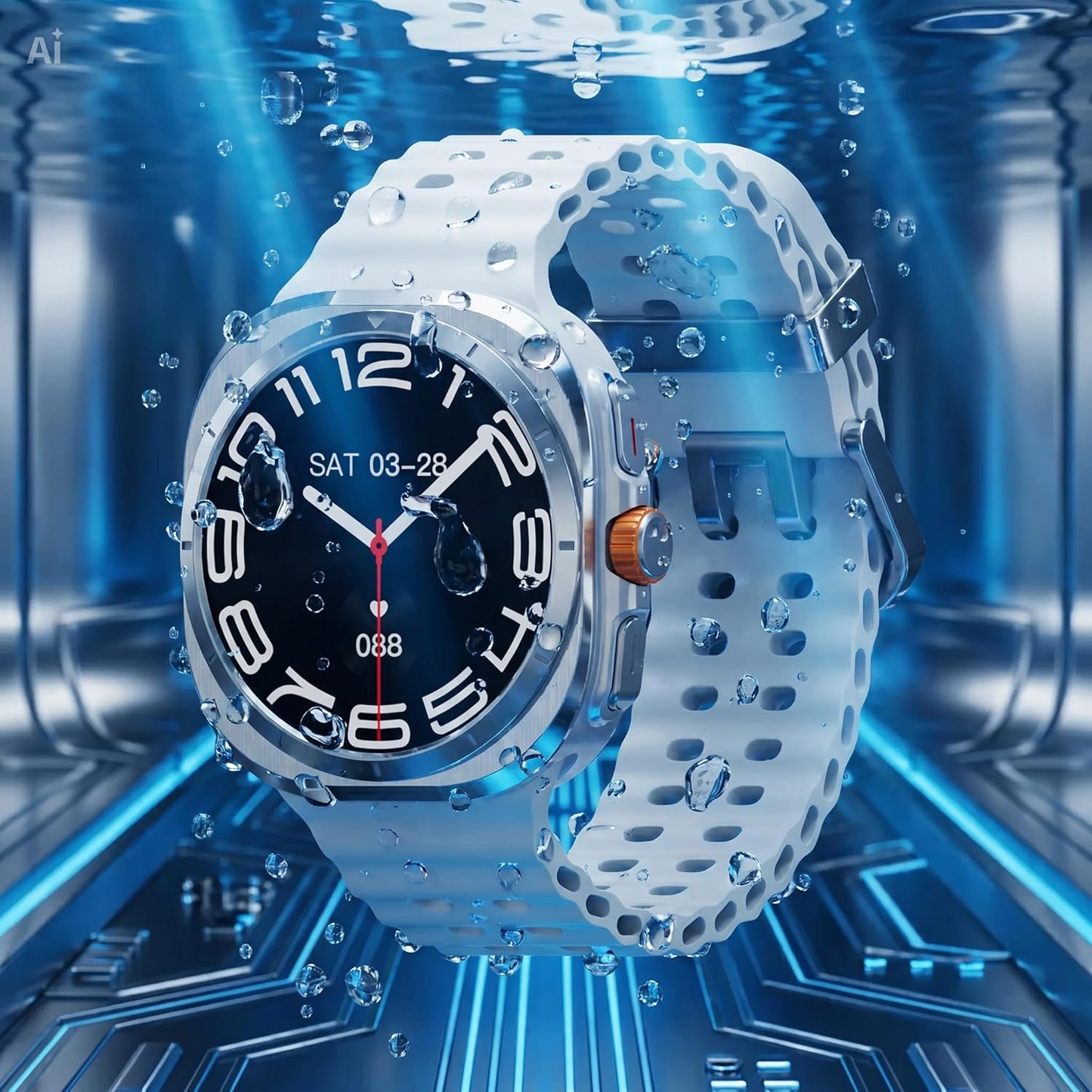 Smartwatch con Chiamata Bluetooth – Orologio Intelligente Full Touch Fitness Tracker con Display IPS 1.43 Pollici, Batteria 10 Giorni, Monitoraggio Frequenza Cardiaca e Sonno BIANCO