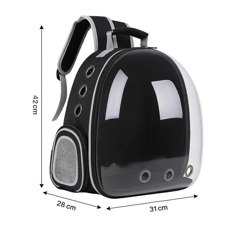 Zaino Trasportino per Gatti a Capsula – Porta Animali con Pannello Frontale in Plexiglass, Schienale Traspirante, Spallacci Regolabili – Ideale per Gatti e Cani Piccoli fino a 6 kg