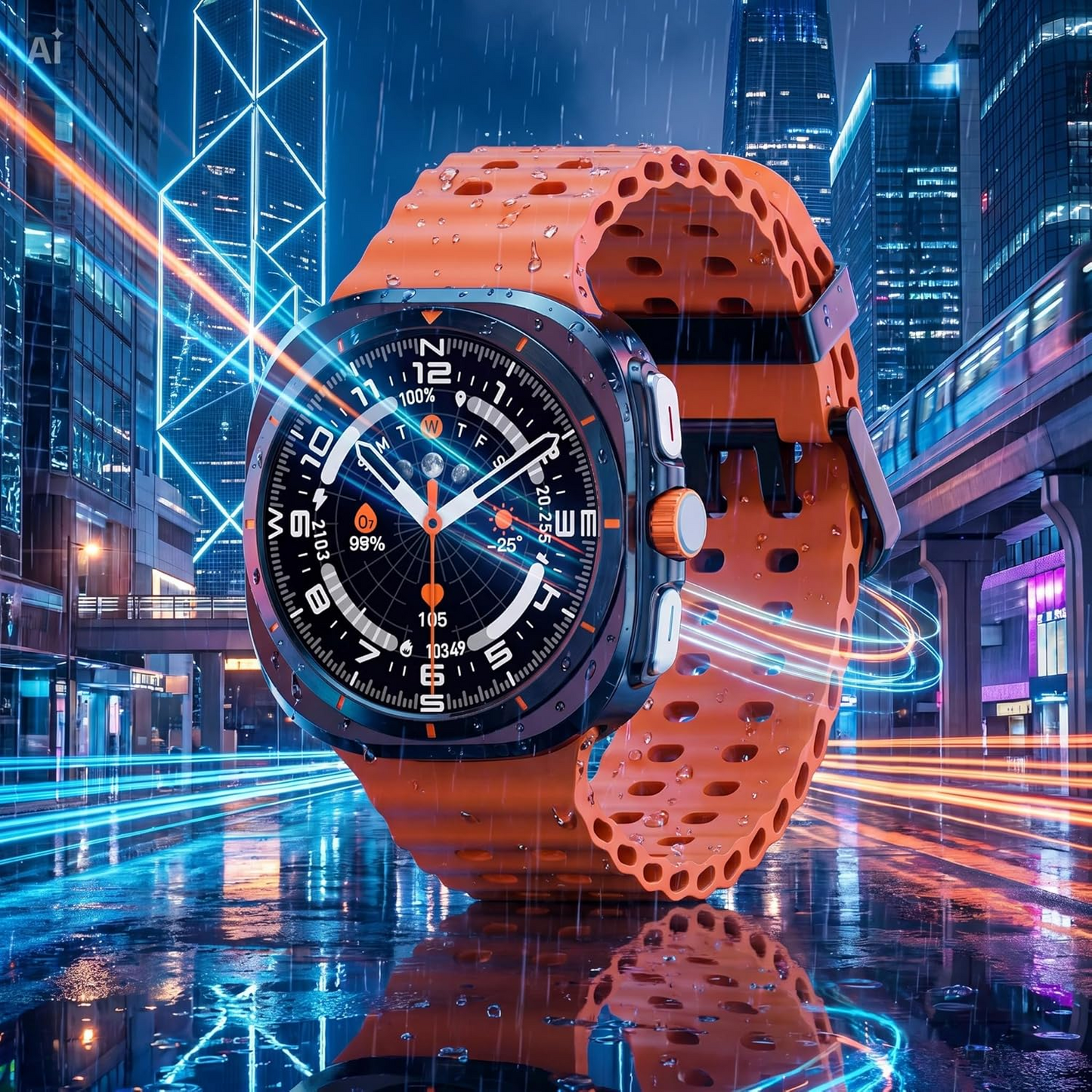 Smartwatch con Chiamata Bluetooth – Orologio Intelligente Full Touch Fitness Tracker con Display IPS 1.43 Pollici, Batteria 10 Giorni, Monitoraggio Frequenza Cardiaca e Sonno ARANCIO