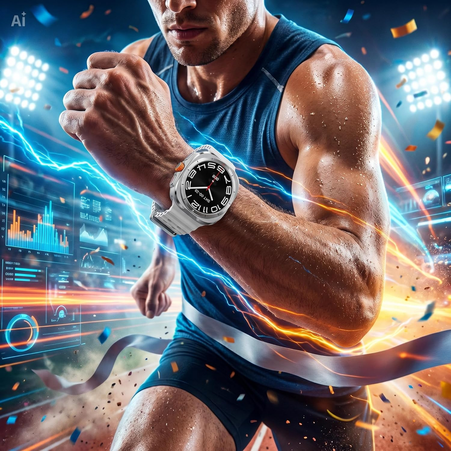 Smartwatch con Chiamata Bluetooth – Orologio Intelligente Full Touch Fitness Tracker con Display IPS 1.43 Pollici, Batteria 10 Giorni, Monitoraggio Frequenza Cardiaca e Sonno BIANCO
