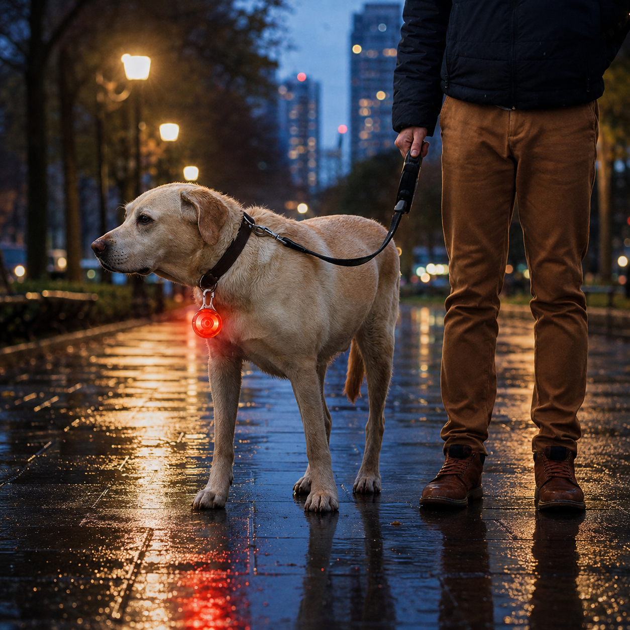 Ciondolo Lampeggiante per Cani e Gatti – Lampada LED per Collare con 3 Modalità (Fissa, Lampeggiante Lenta e Veloce), Visibilità 200m Per Passeggiate Notturne e Sicurezza