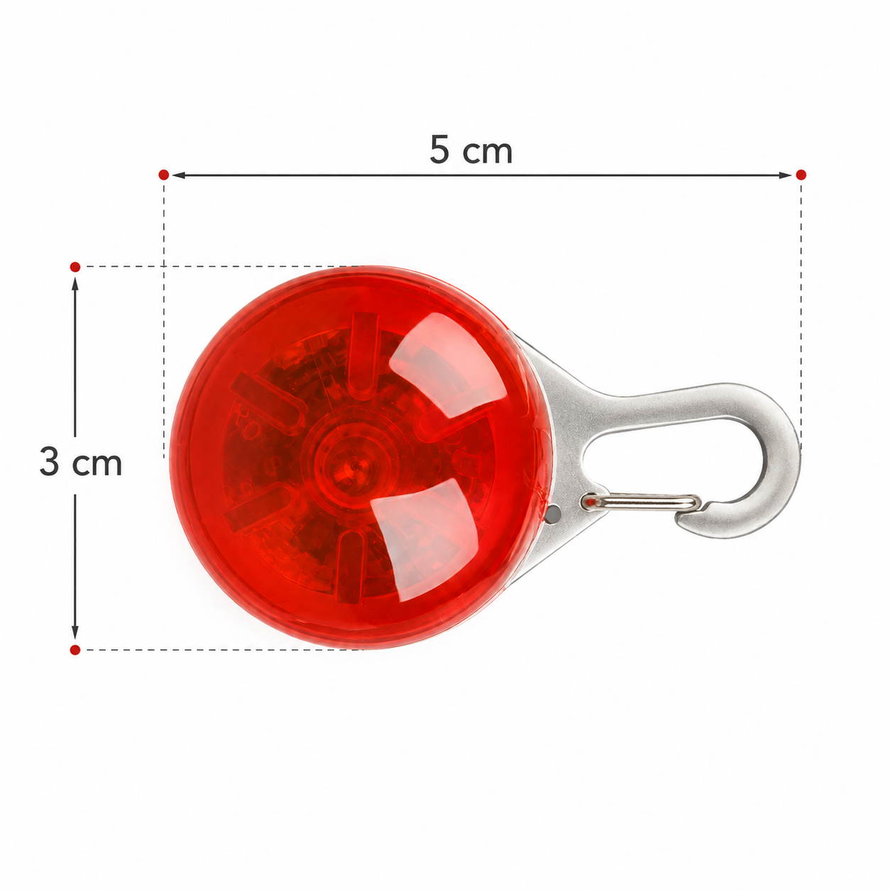 Ciondolo Lampeggiante per Cani e Gatti – Lampada LED per Collare con 3 Modalità (Fissa, Lampeggiante Lenta e Veloce), Visibilità 200m Per Passeggiate Notturne e Sicurezza
