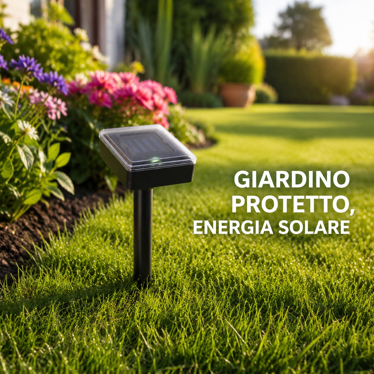 Dissuasore Solare per Talpe e Roditori 37cm – Dispositivo a Ultrasuoni con Raggio 1000 m², Ricarica Solare, Vibrazioni nel Terreno – per Giardino, Orto e Prato – Ecologico
