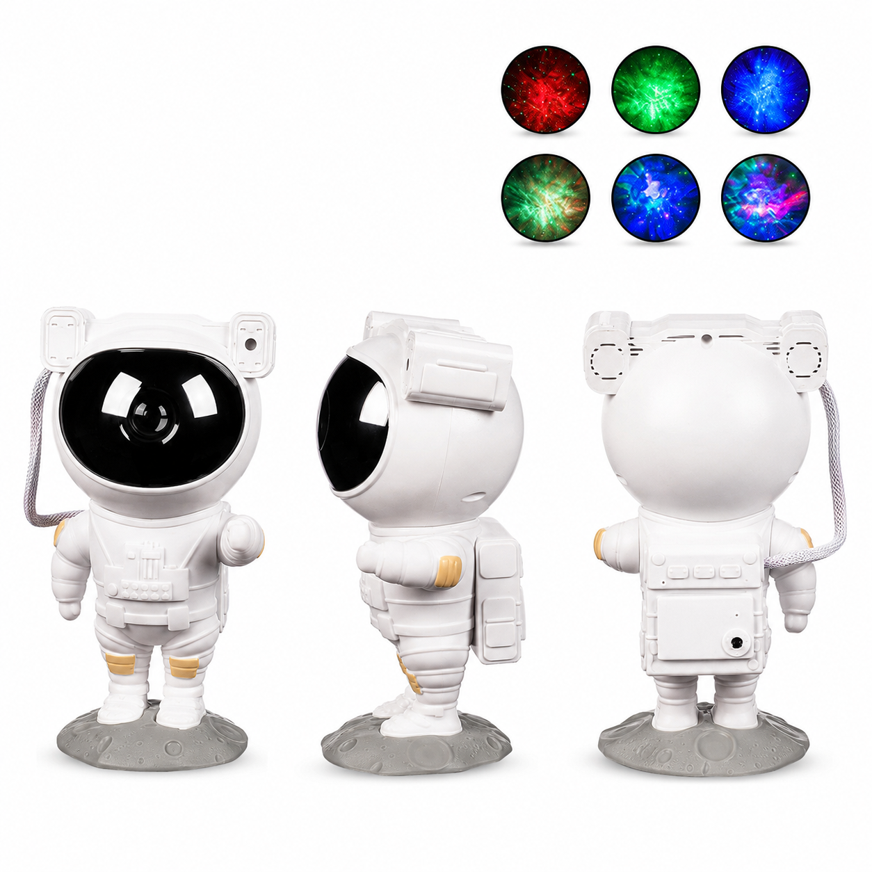Proiettore Cielo Stellato e galassie a Forma di Astronauta – Luce Notturna con Laser e LED, Rotazione 360°, Telecomando, Timer, Effetto Universo – Per Camerette, Relax e Regalo