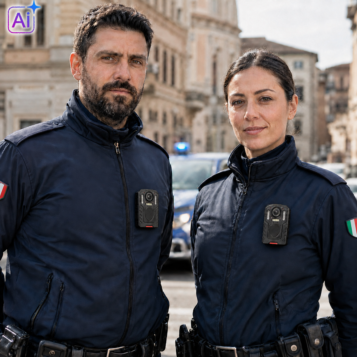 E201 Bodycam per Sicurezza Personale, Polizia e Security – Telecamera Indossabile con Visione Notturna, Grandangolo 130°, Batteria 3000mAh (22 Ore), Antiurto, Impermeabile, Sirena, Lampeggiante e Torcia
