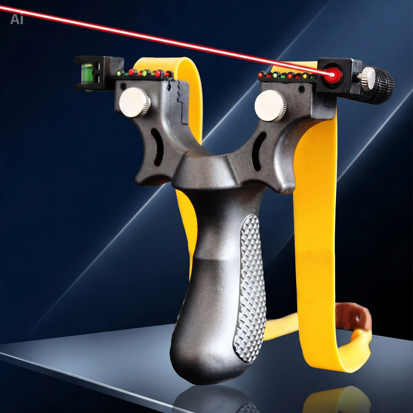 Fionda Laser Professionale con Mirino – Precisione e Potenza per Caccia e Tiro Sportivo, Impugnatura Antiscivolo, Materiale Policarbonato, Leggera 123g – Spara Pietre, Palline e Paintball – Kit Completo con Staffa e Boloboc