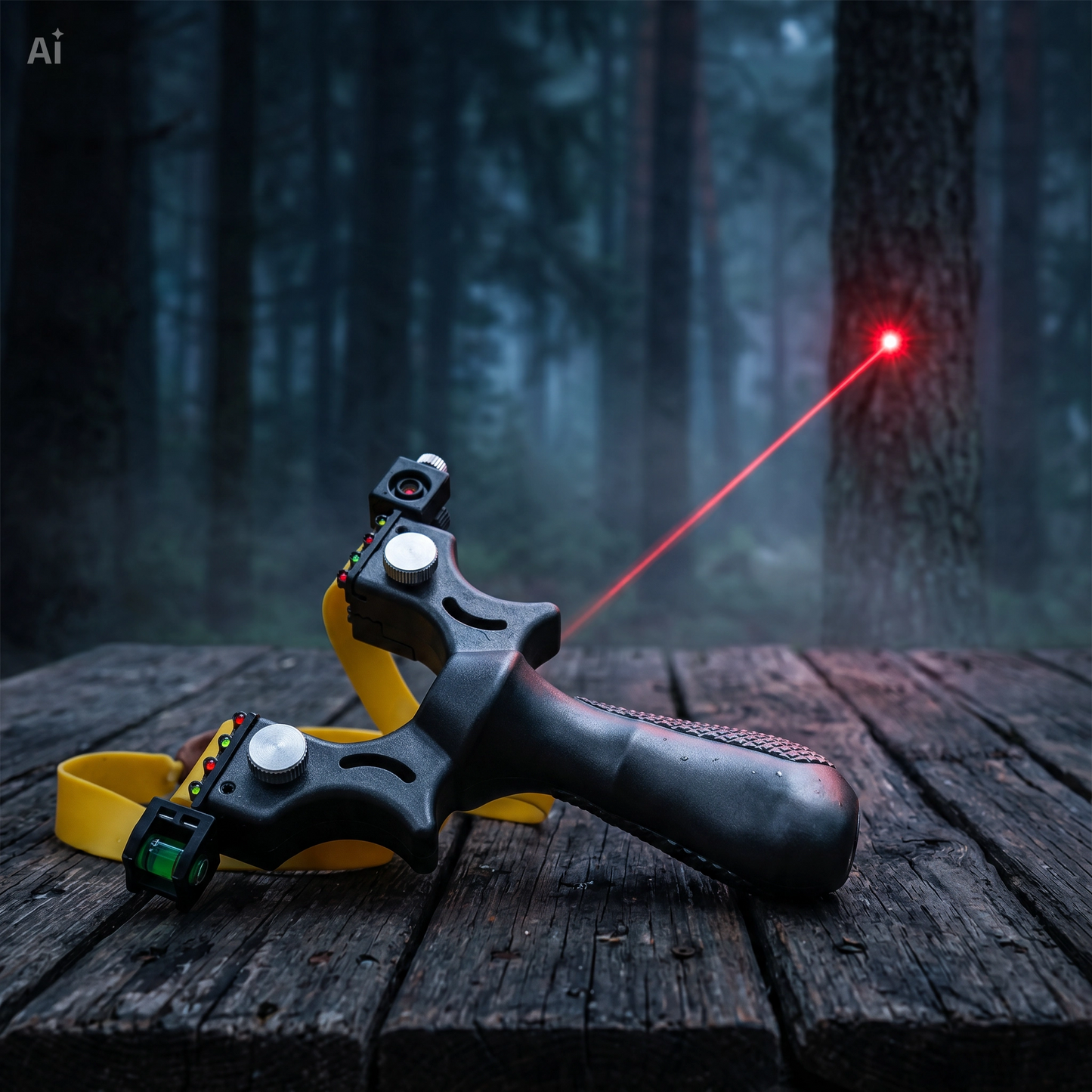 Fionda Laser Professionale con Mirino – Precisione e Potenza per Caccia e Tiro Sportivo, Impugnatura Antiscivolo, Materiale Policarbonato, Leggera 123g – Spara Pietre, Palline e Paintball – Kit Completo con Staffa e Boloboc