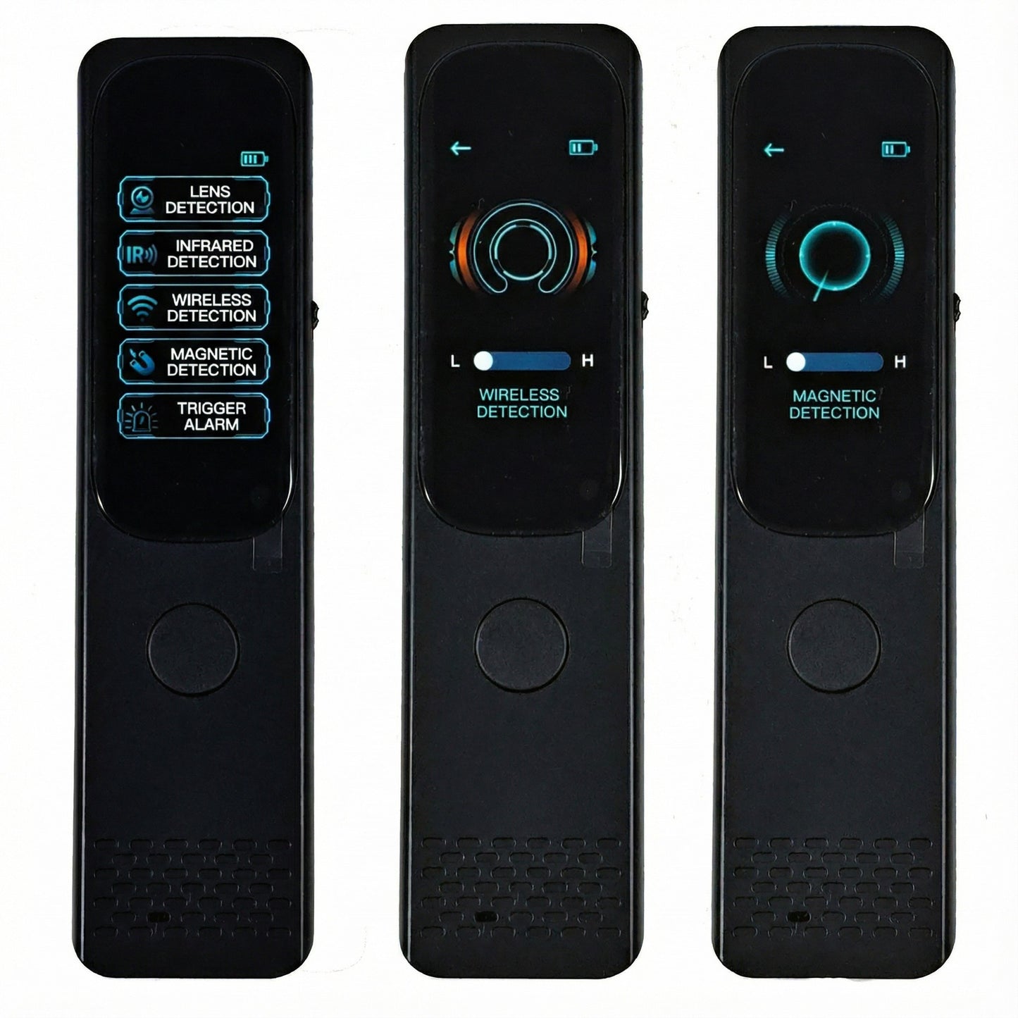 Rilevatore scanner professionale di Microspie e Telecamere 50MHz-8GHz - Rileva GPS Tracker, Microfoni, Telecamere Wireless con Schermo Touch LCD, Portatile per Auto, Ufficio, Viaggi con allarme porta