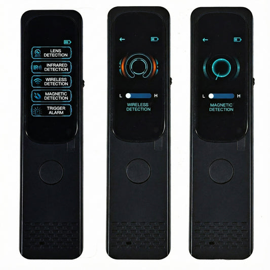 Rilevatore scanner professionale di Microspie e Telecamere 50MHz-8GHz - Rileva GPS Tracker, Microfoni, Telecamere Wireless con Schermo Touch LCD, Portatile per Auto, Ufficio, Viaggi con allarme porta