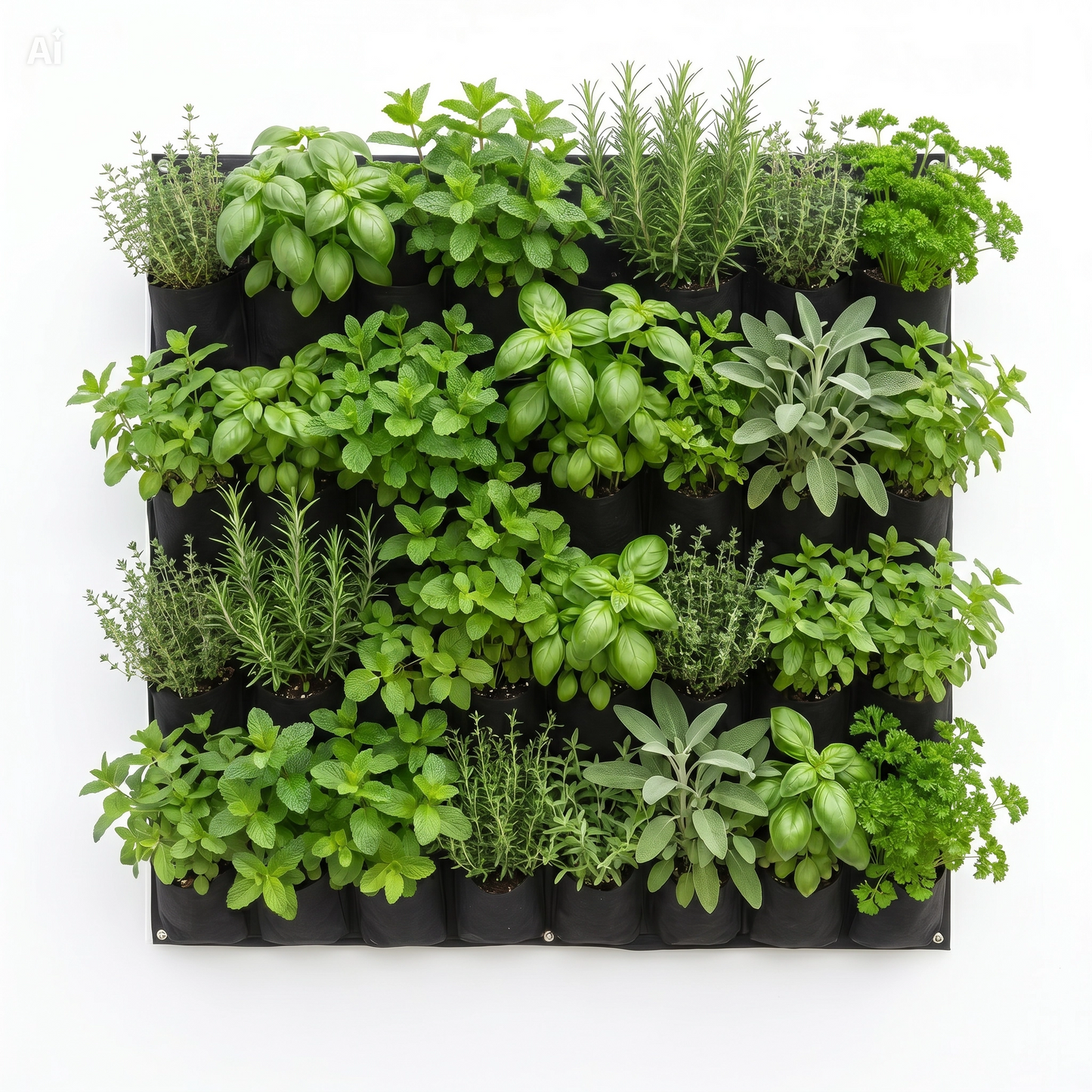 Giardino Verticale 9 Tasche Componibile all'Infinito – Parete Verde 50x50cm in Fibra Vegetale, Resistente Acqua e UV, con Drenaggio e Spessore 2mm – Crea Grandi Pareti con Fiori, Fragole e Spezie – Interno/Esterno (Nero)