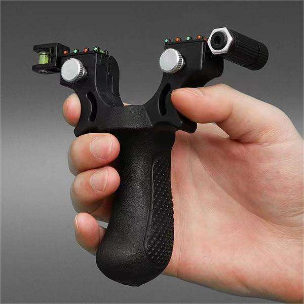 Fionda Laser Professionale con Mirino – Precisione e Potenza per Caccia e Tiro Sportivo, Impugnatura Antiscivolo, Materiale Policarbonato, Leggera 123g – Spara Pietre, Palline e Paintball – Kit Completo con Staffa e Boloboc