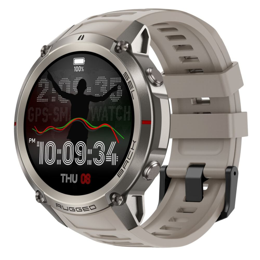 (MD59) Smartwatch GPS con Mappe Offline, Bussola, Altimetro, Meteo – Orologio con Display AMOLED 1.43", Impermeabile 50M, Monitoraggio Cuore/Ossigeno/Pressione, Cinturino in Gel di Silice